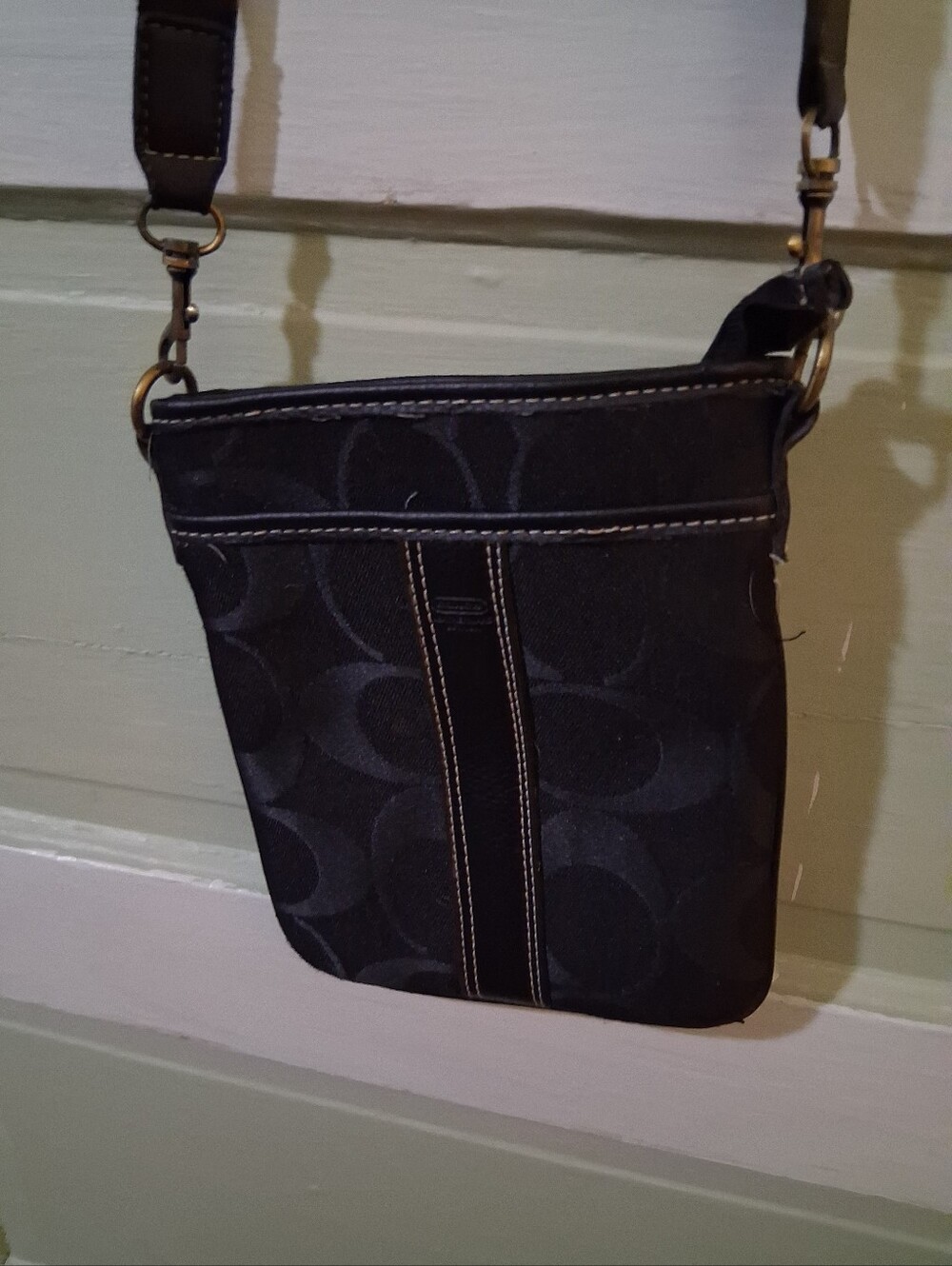 Coach Black Signature Jacquard Crossbody Bag